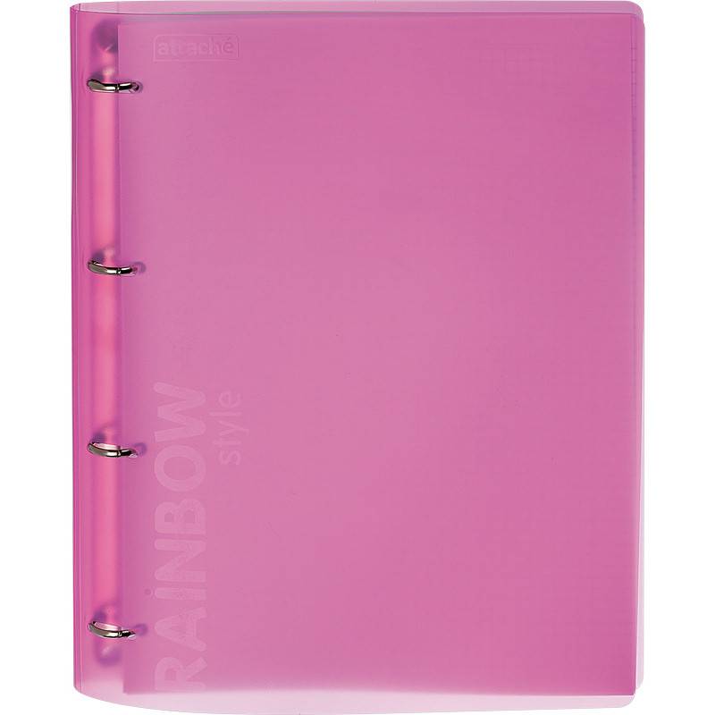 Бизнес-тетрадь Attache Rainbow Style A4 120 л. розовая в клетку на кольцах (228х303 мм) 618392