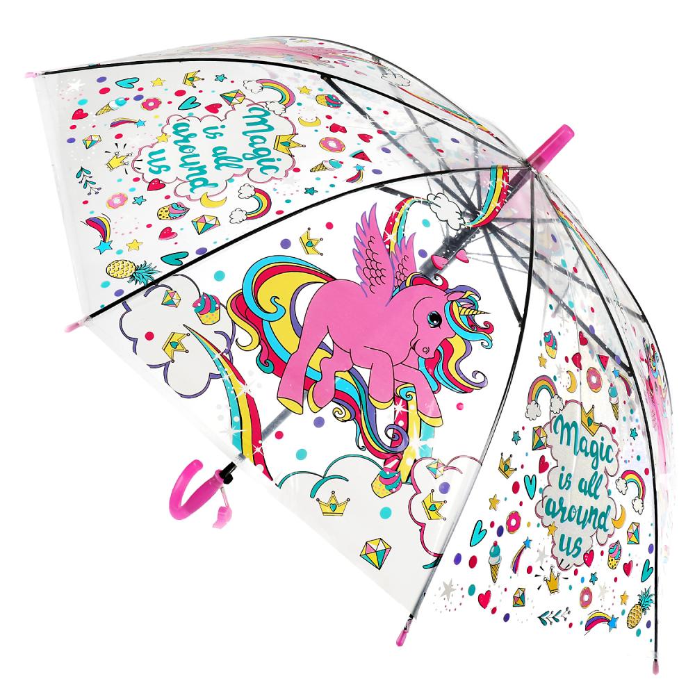 Зонт детский R-50 см. прозрачный, полуавтомат Играем Вместе UM50T-UNI