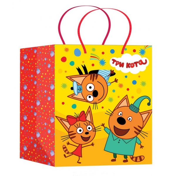 Пакет подарочный матовый "Три Кота" размер L Чудо праздник PL-123133-TC