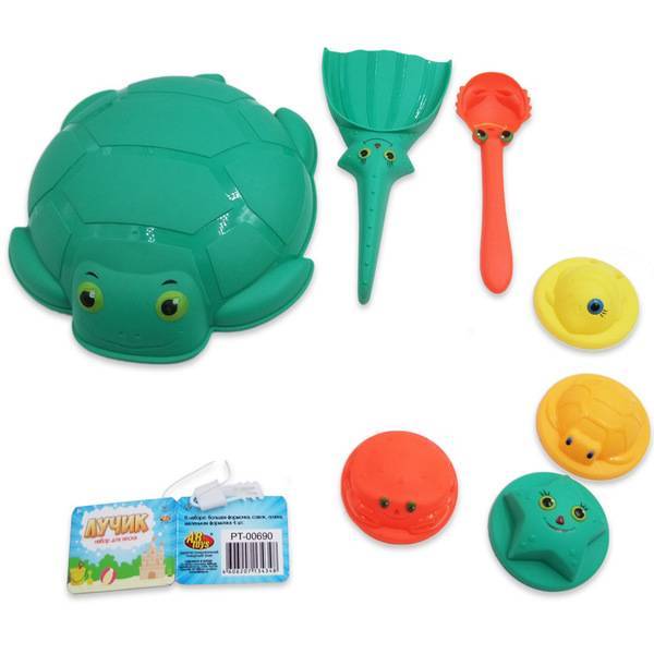 Лучик, 7 предметов, набор формочек и игрушек для песка Abtoys PT-00690