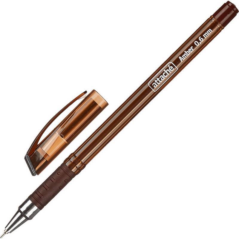 Ручка шариковая Attache Amber синяя (толщина линии 0.6 мм) 894241