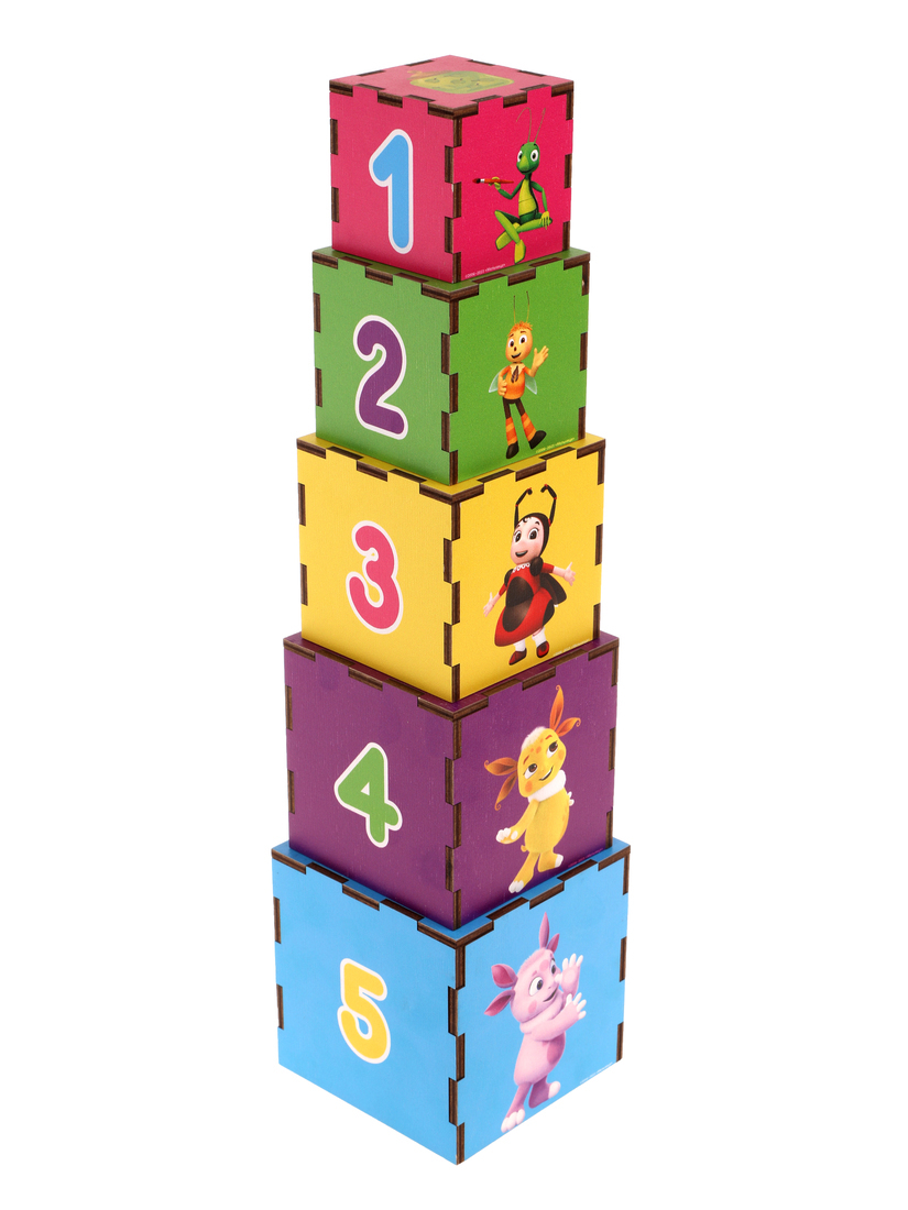 Кубик-пирамидка Лунтик: 5 кубиков в наборе, изучаем цвета и счет Mapacha 962116