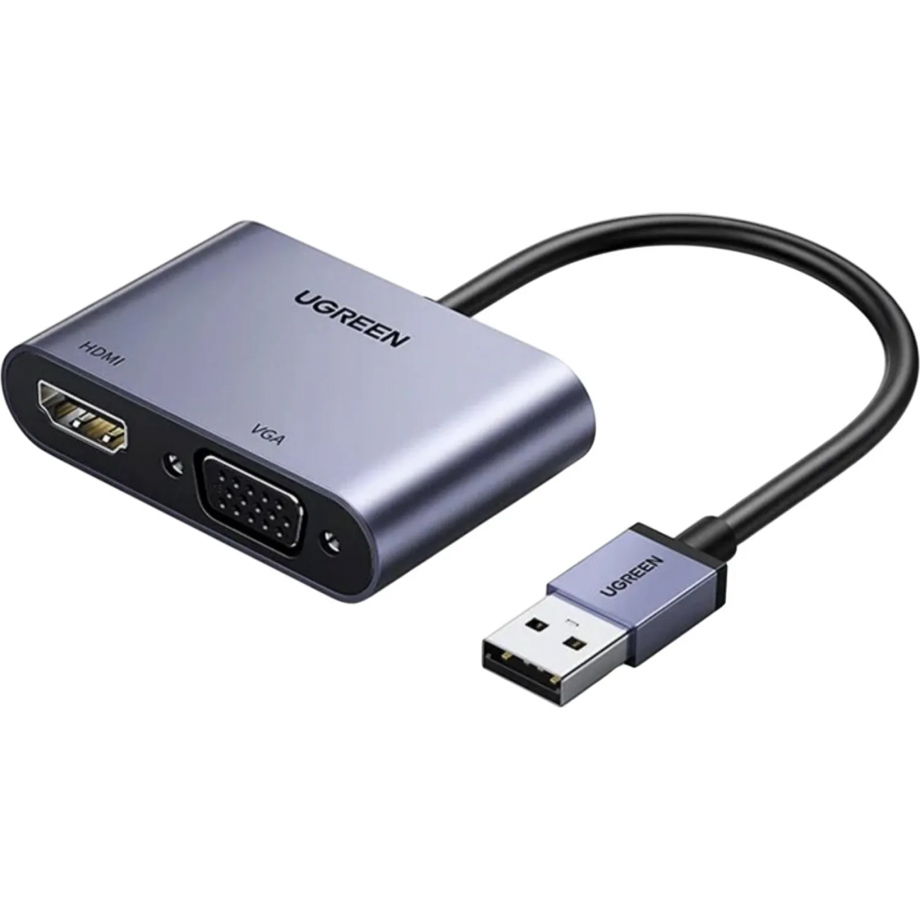Адаптер UGREEN CM449 (20518) USB 3.0 to HDMI+VGA Card 1080P серый 2418854 20518_