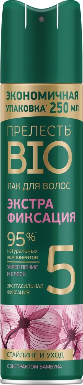 Лак для волос Прелесть BIO экстрафиксация с экстрактом бамбука 250см3 4600104034459