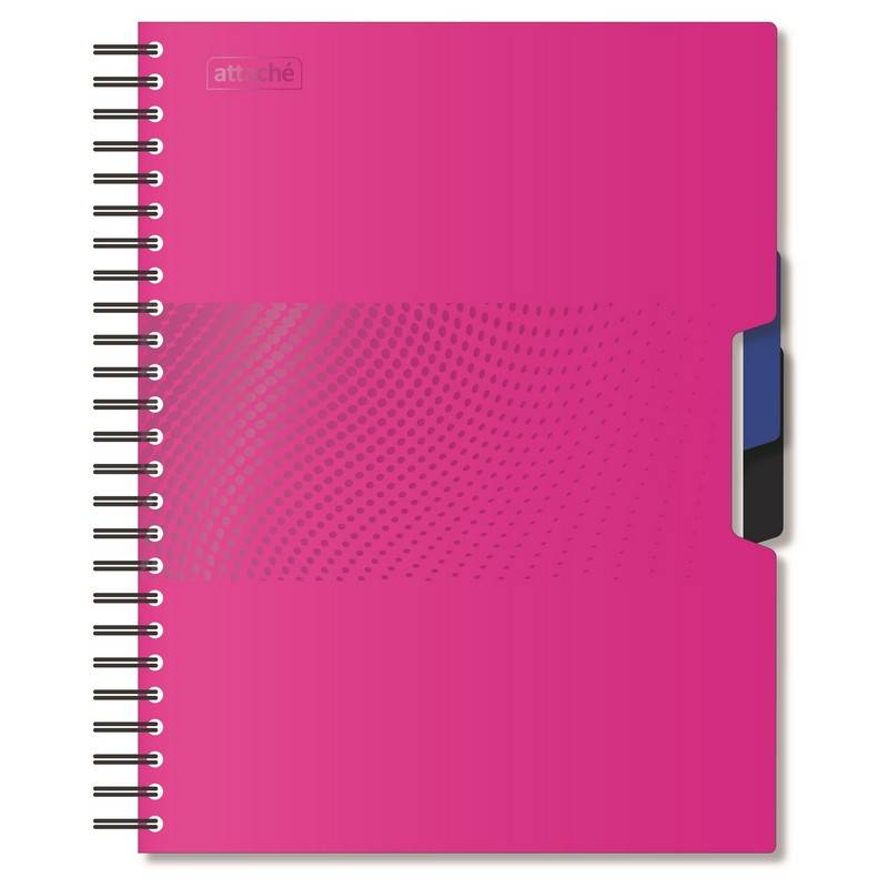 Бизнес-тетрадь Attache Digital A5 140 л. розовая в клетку спираль (170x205 мм) 1059957
