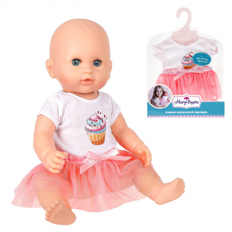 Одежда для куклы 38-43см, футболка и юбочка "Пирожное" Mary Poppins 452153