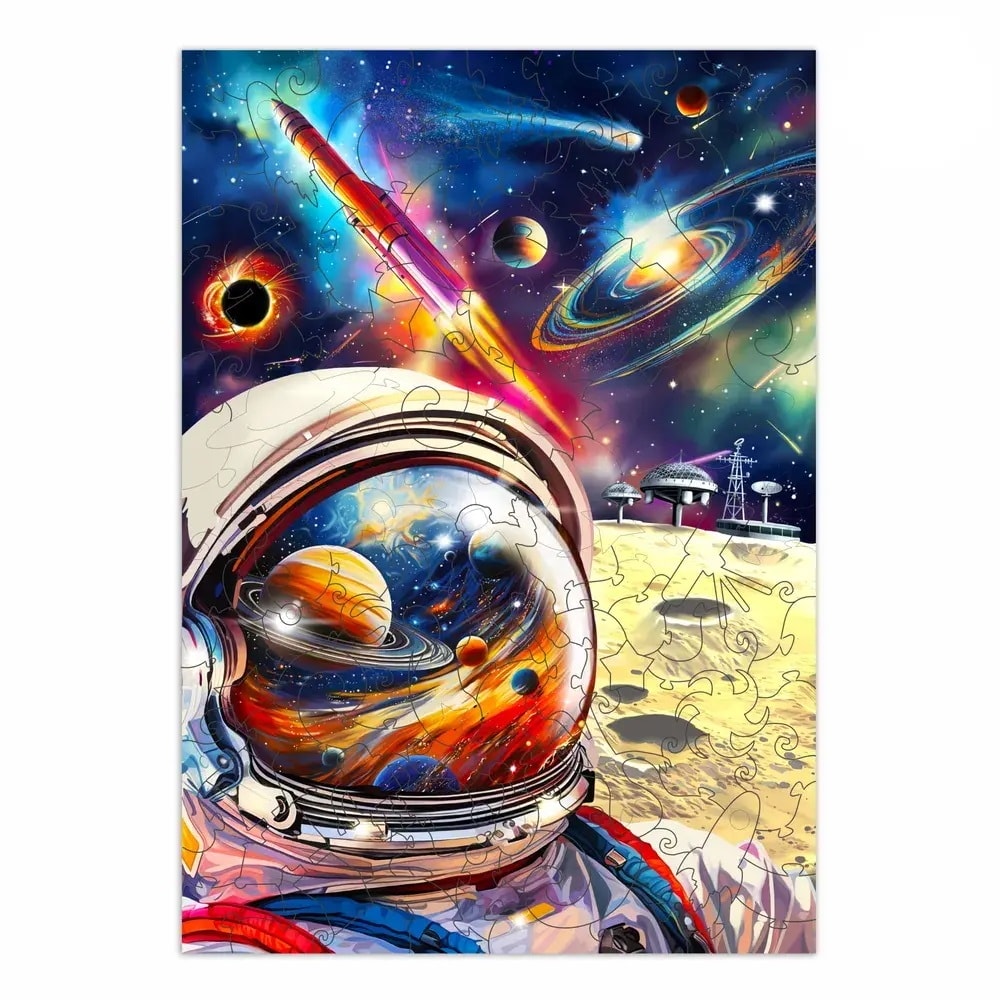 Melograno Пазл SPACE. Космонавт на луне 130 деталей, размер детали 2,5см MPZCSP4-S
