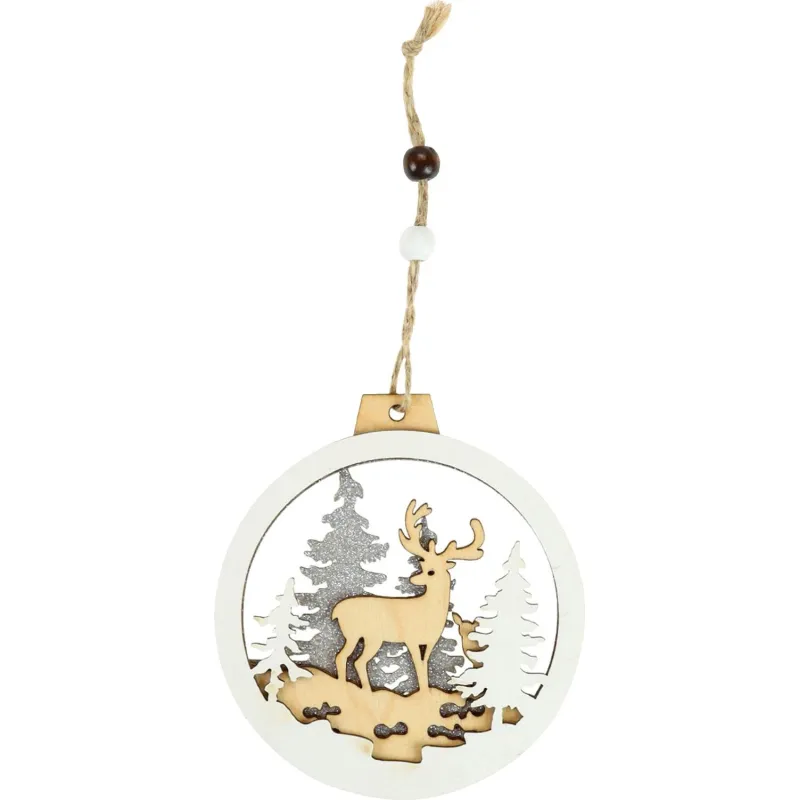 Игрушка НГ Деревянная подвеска Зимняя опушка, 10 см, НУ-3895 Miland 2118647