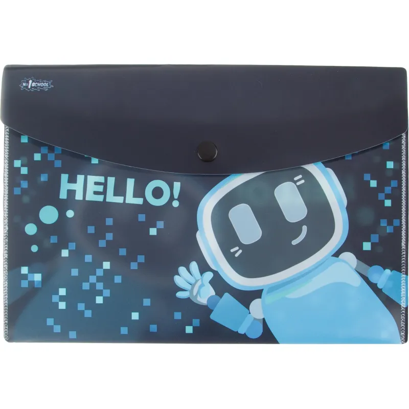 Папка-конверт на кнопке А5 №1 School Robot Hello 2шт/уп 1725969