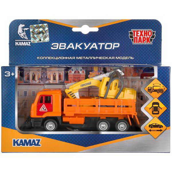 Машинка Технопарк KAMAZ Эвакуатор 12 см SB-19-29-B-WB