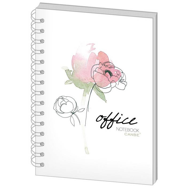 Бизнес-тетрадь Canbe Office Flowers А5 60 л. в клетку спираль (140х185 мм) 498449