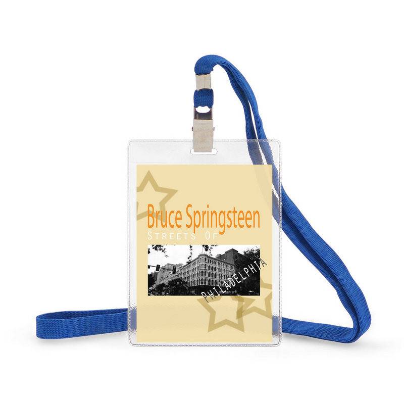 Бейдж Attache вертикальный 87х120 мм с зажимом и синей тесьмой (10 штук в уп) 172238