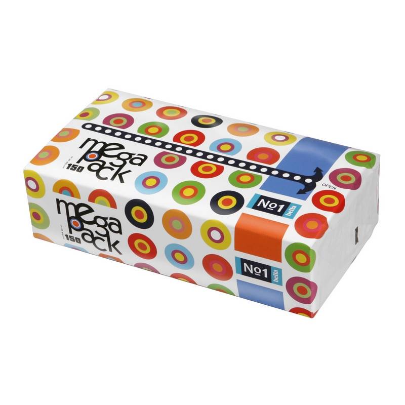Салфетки косметические Bella MegaPack 2-слойные (150 штук в уп) 843399