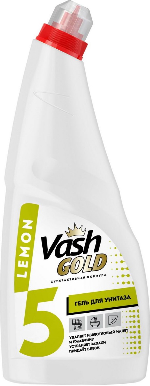 Гель для чистки унитазов Vash Gold с ароматом лимона 750 мл 4650058307307