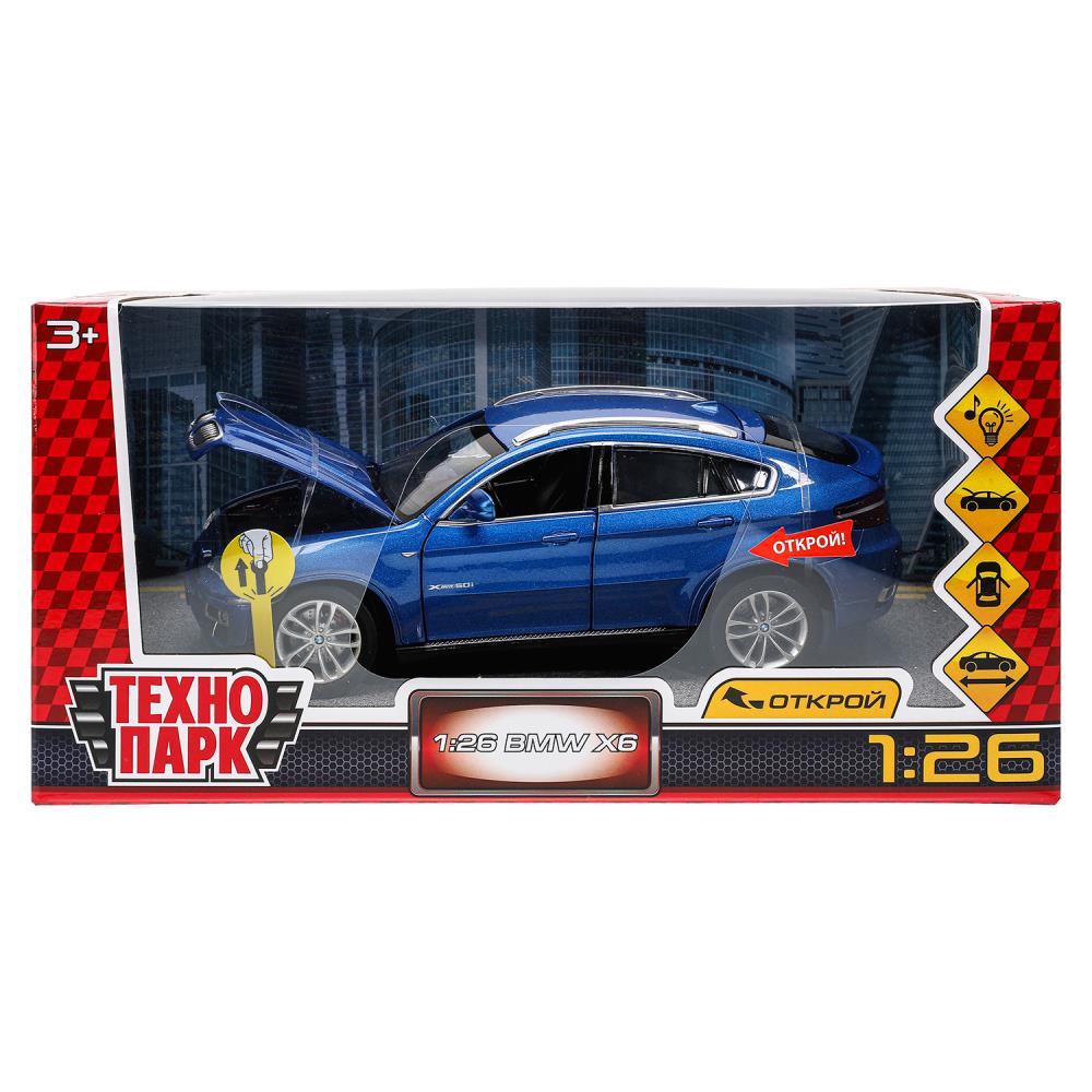 Машина металлическая свет-звук Бмв X6, 20 см. капот, Технопарк 68250A