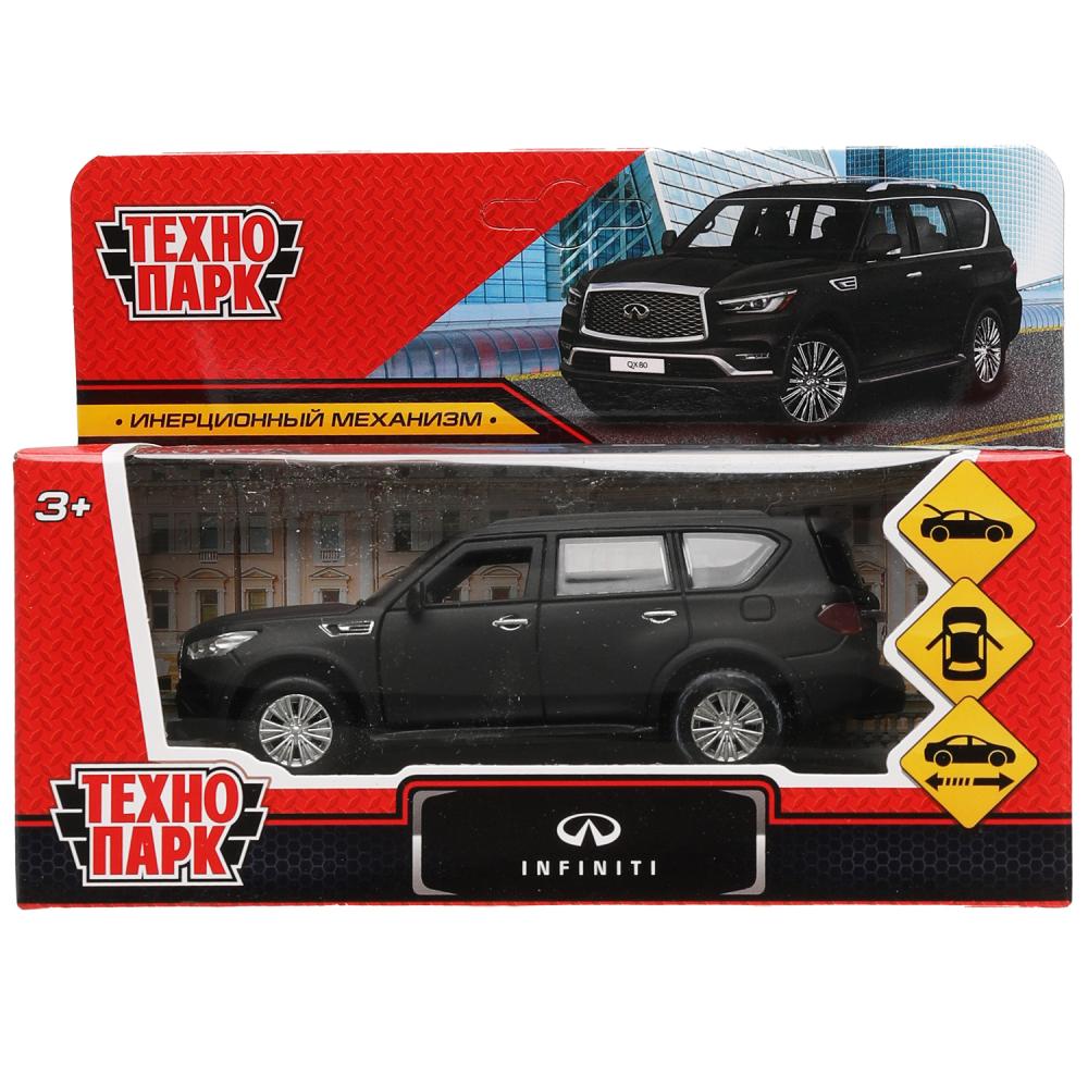 Машина металл Инфинити QX80, 12,5 см, черный, Технопарк QX80-12MAT-BK