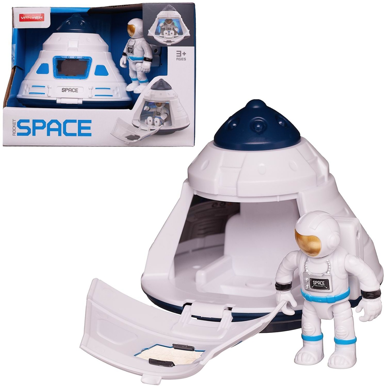 Игровой набор Junfa Капсула посадочная космическая с фигуркой космонавта WA-27010