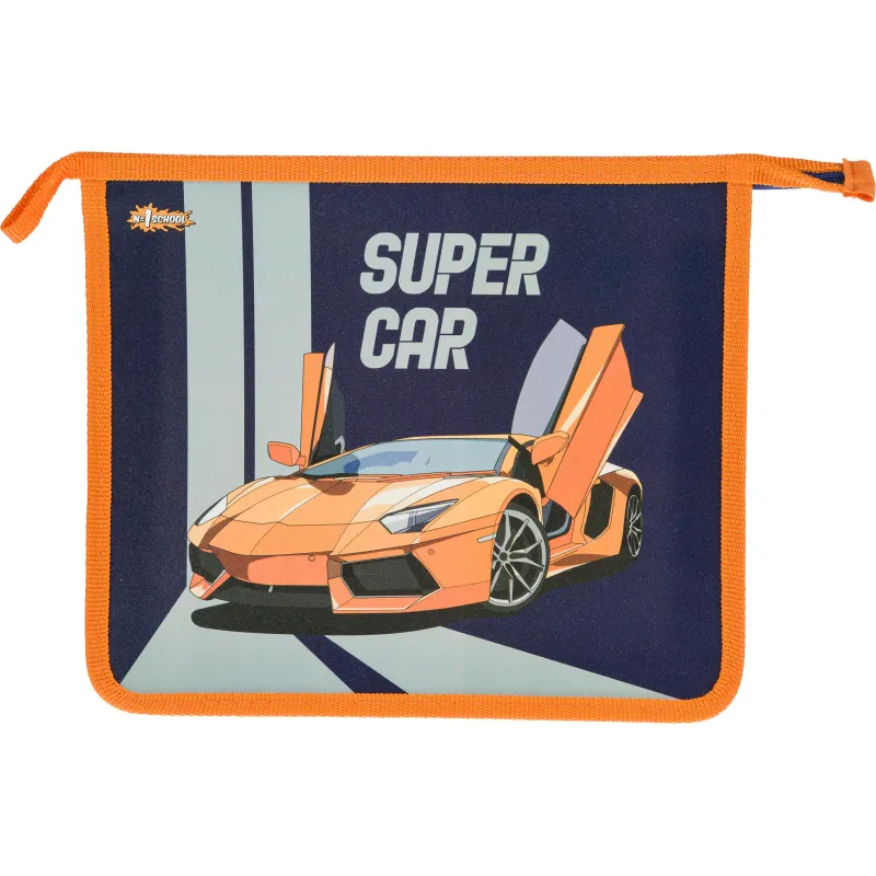 Папка для тетрадей Super car,А5,молния, пластик, ПТ-713 Комус Класс 1716478 ПТ 713