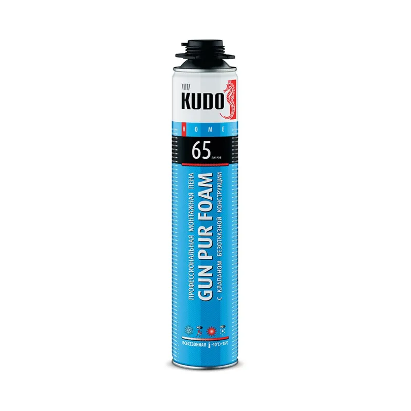 Пена монтажная проф Kudo Home 65, всесезонная, 1000 мл 46424 1500741