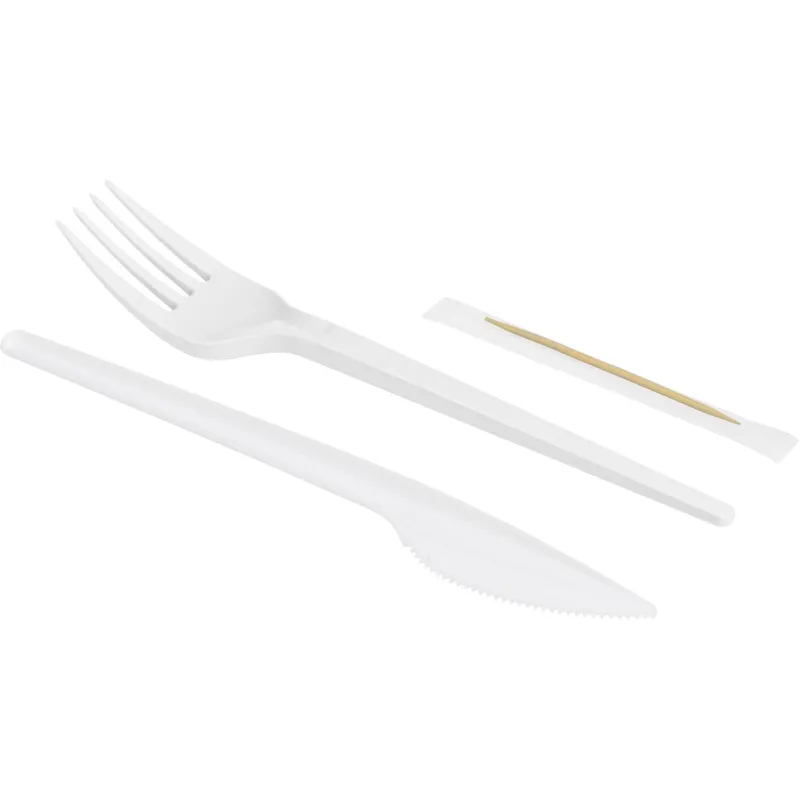 Набор столовых приборов 4в1 (в.нож,з,салф.)бел.165мм 300шт/кор Комус 1990312 154000