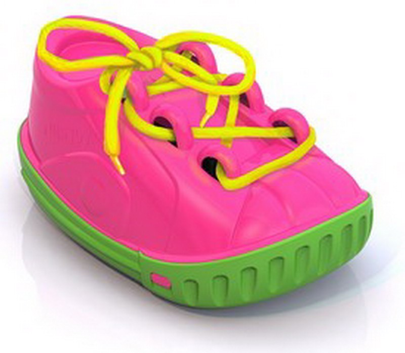 Дидактическая игрушка Ботинок розовый 15х9х8 см. Н-1010/розовый