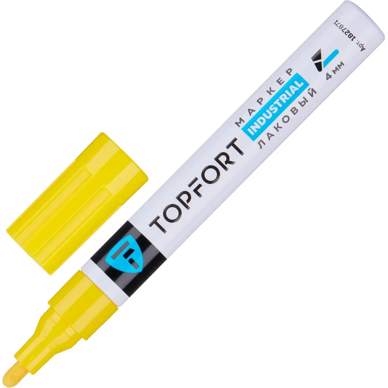 Маркер лаковый TOPFORT Industrial 4 мм желтый 1827871 ZP1501