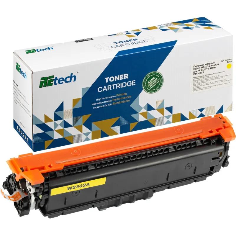 Картридж лазерный Retech W2302A жел. для HP CLJ Pro 4203/MFP 4303 2167505