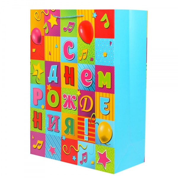 Пакет для подарка, матовый, размер Xl, 33,5х45х15 см. Чудо праздник PXL-104471-HB6 (60)