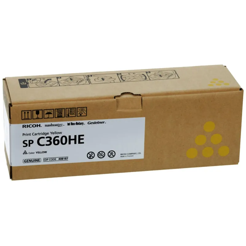 Тонер-картридж Ricoh SP C360HE (408187) жел.пов.емк. для SP C360D/C360S 894070
