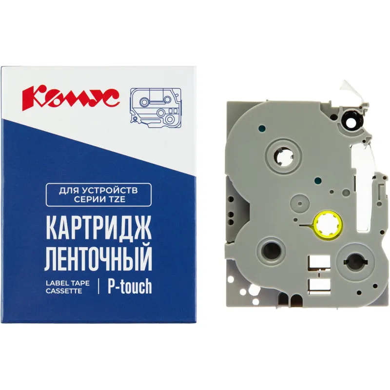 Картридж Комус TZE-365(Brother TZE-365 белый на черном,36мм/8м) 1944219 RL-B-T365P-WT/BK-36MM*8M