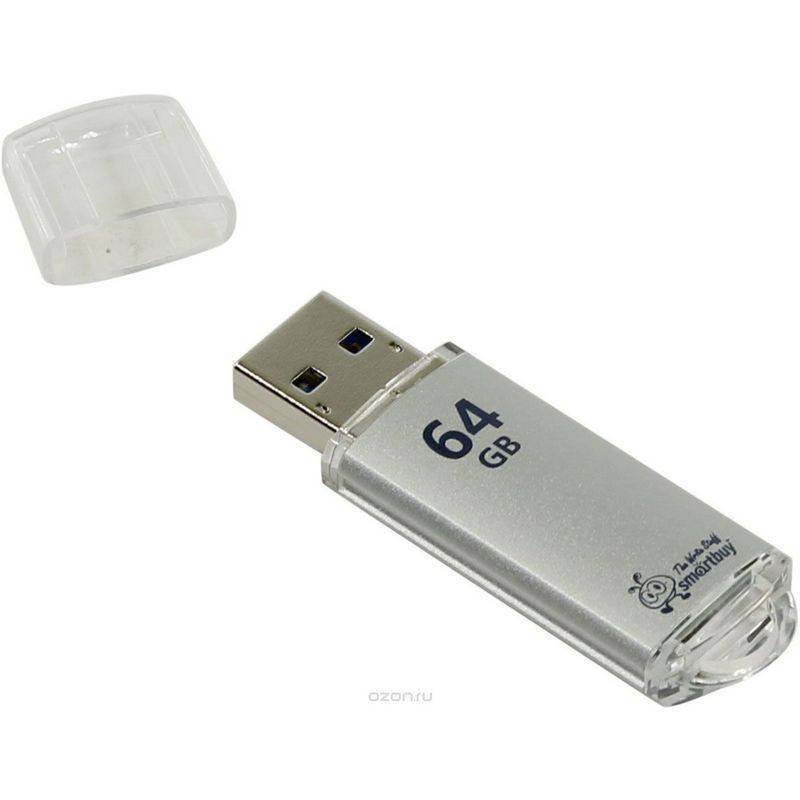 Флеш-память SmartBuy V-Cut 64 Gb USB 2.0 серебристая SB64GBVC-S 896126
