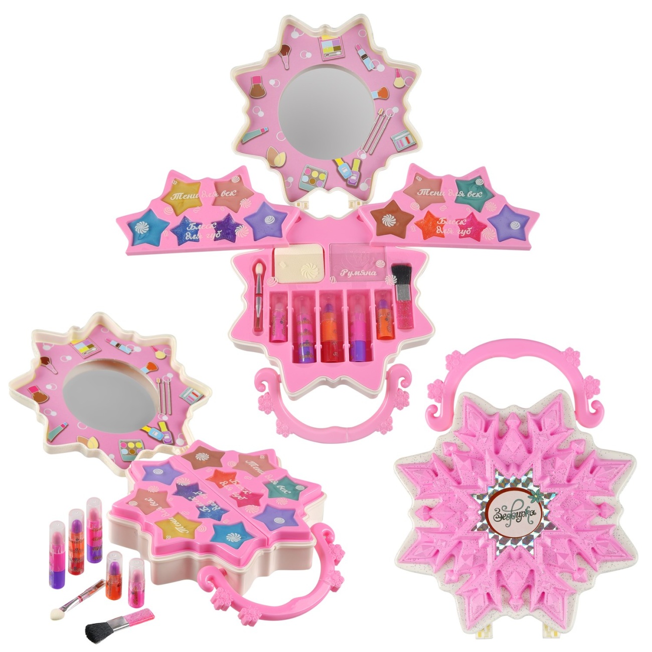 Набор косметики для девочек Зефирка сказочная серия в кейсе Розовый кристалл K-0052