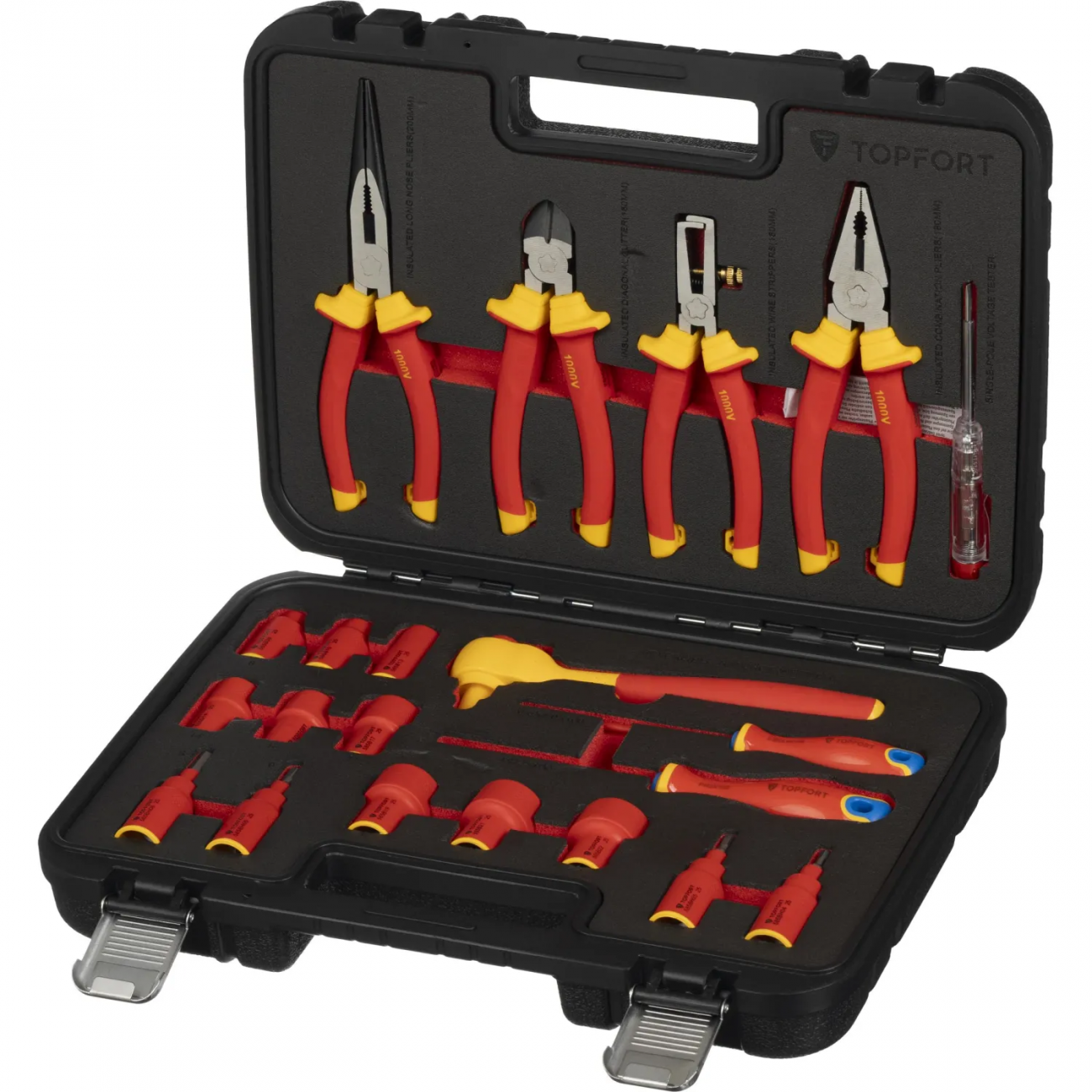 Набор диэлектрических инструментов Topfort 21 предметов (VDE584121) 2162269