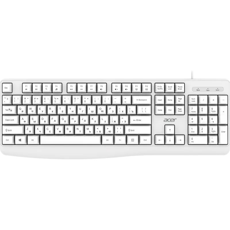 Клавиатура Acer OKW301 белый USB (ZL.KBDCC.01B) 2012567