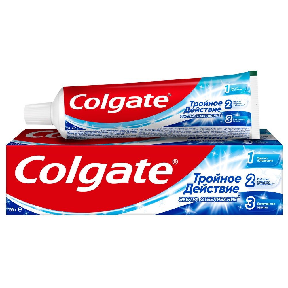 Зубная паста COLGATE Тройное действие ЭКСТРА ОТБЕЛИВАНИЕ 100мл 6920354824326