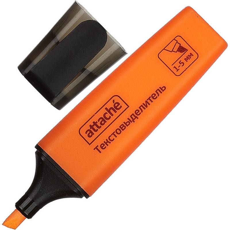 Текстовыделитель Attache Colored оранжевый (толщина линии 1-5 мм) 629204