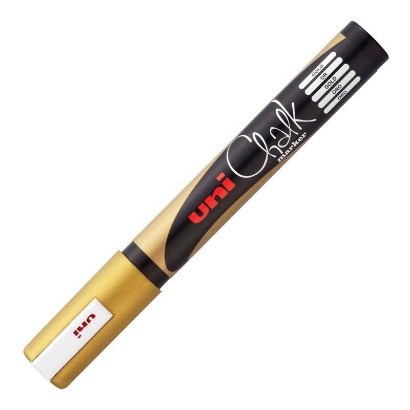 Маркер меловой Uni Chalk золотистый (толщина линии 2.5 мм) 1010105