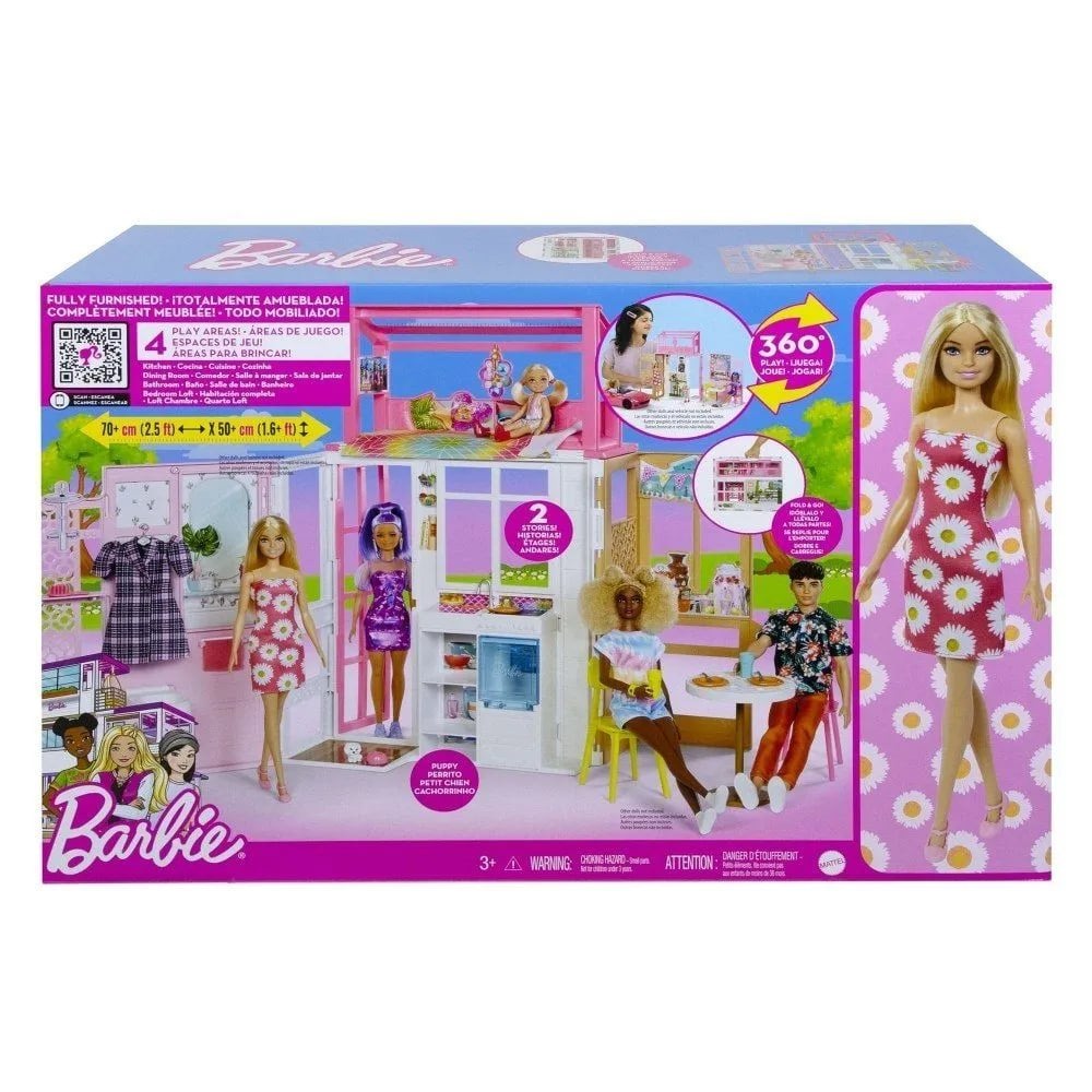 Дом для кукол Mattel Barbie с куклой HCD48