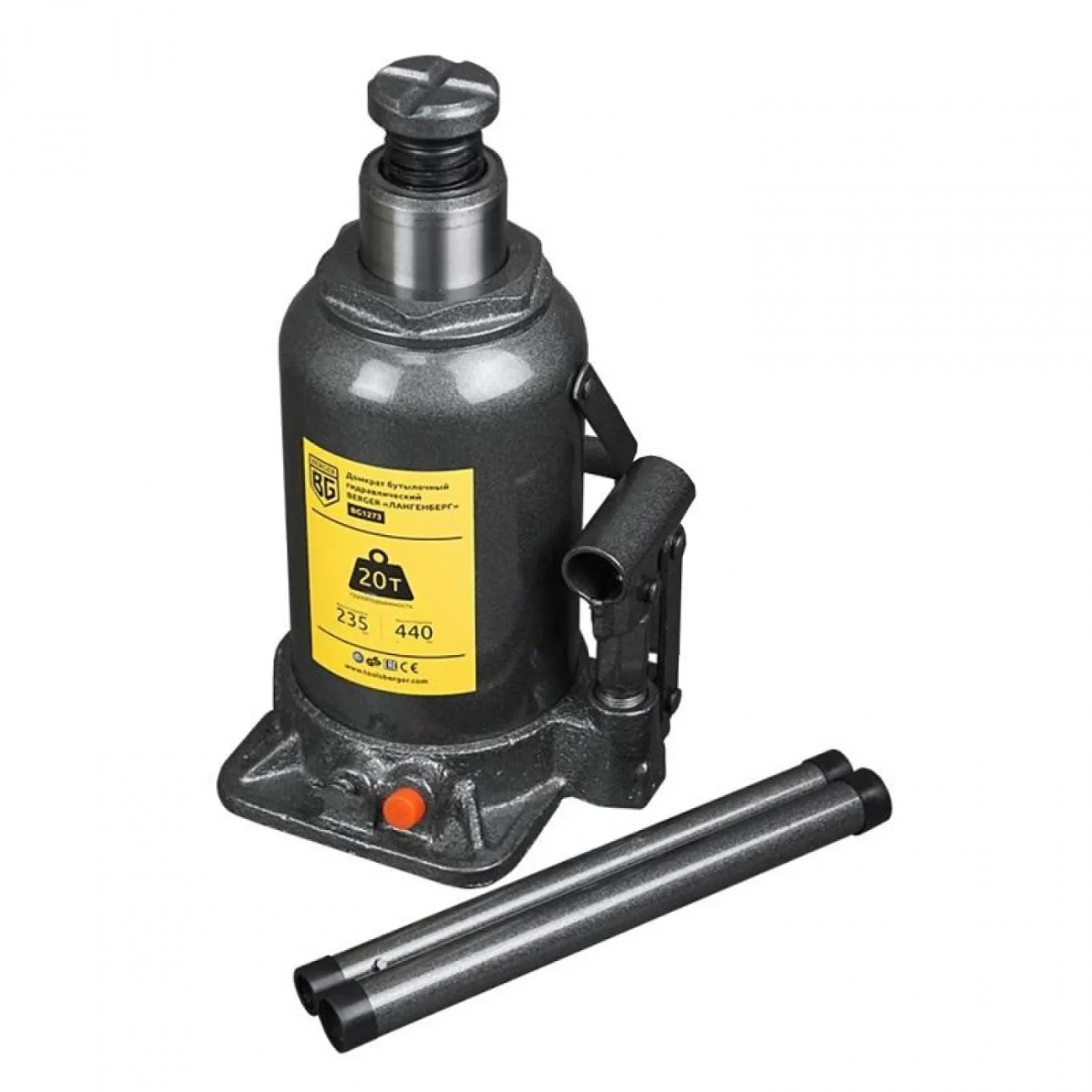 Домкрат бутылочный гидравлический 20т. ЛАНГЕНБЕРГ BERGER BG1273 1290642
