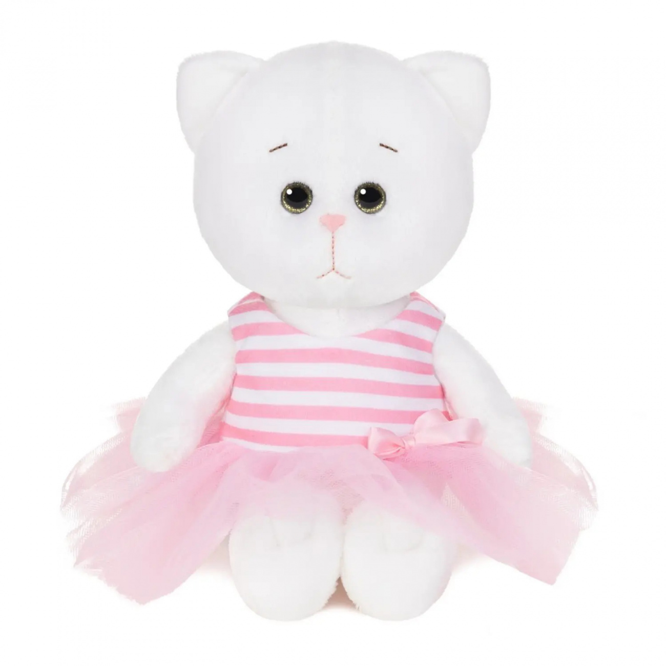 Мягкая Игрушка Колбаскин&Мышель Мышель в полосатом розовом платье с бантиком 20см MT-MRT-КМ-0320249-20