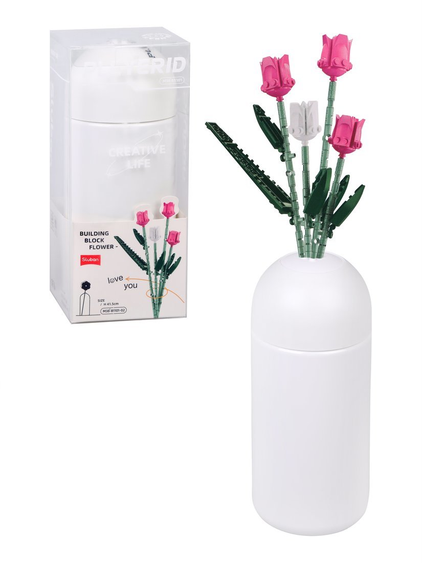 Констурктор букет тюльпанов в вазе 207 деталей Sluban M38-B1101-02