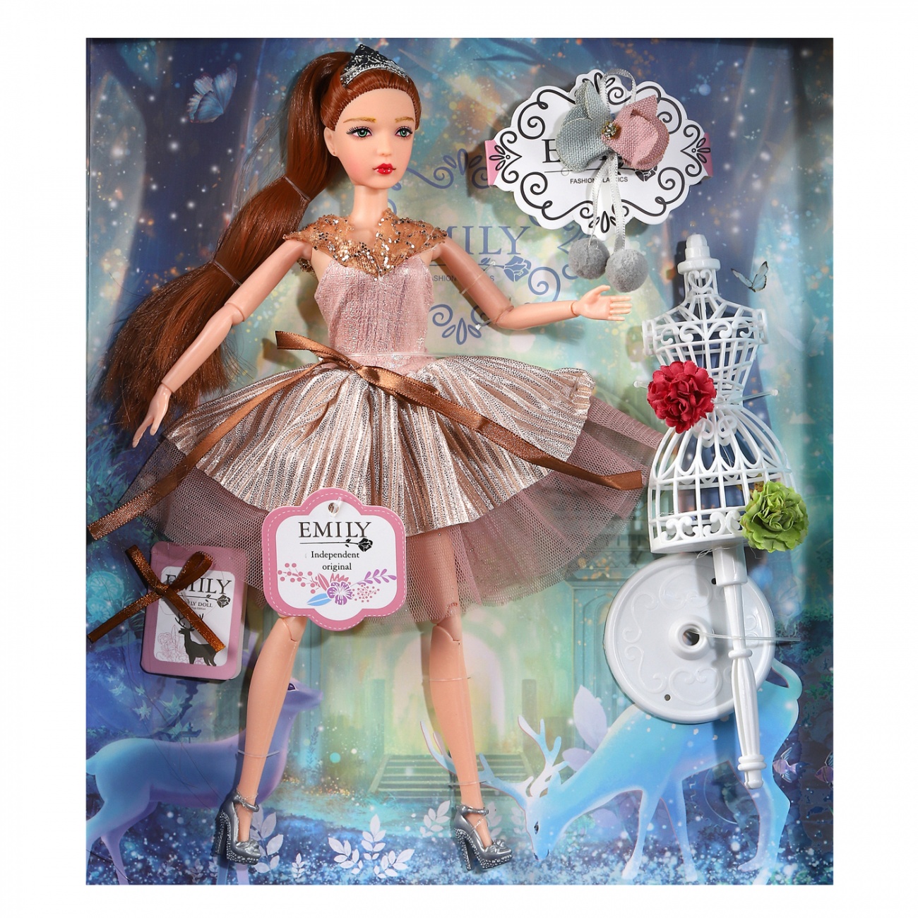 Кукла ABtoys Emily Розовая серия с маникеном и аксессуарами, 30см WJ-12656