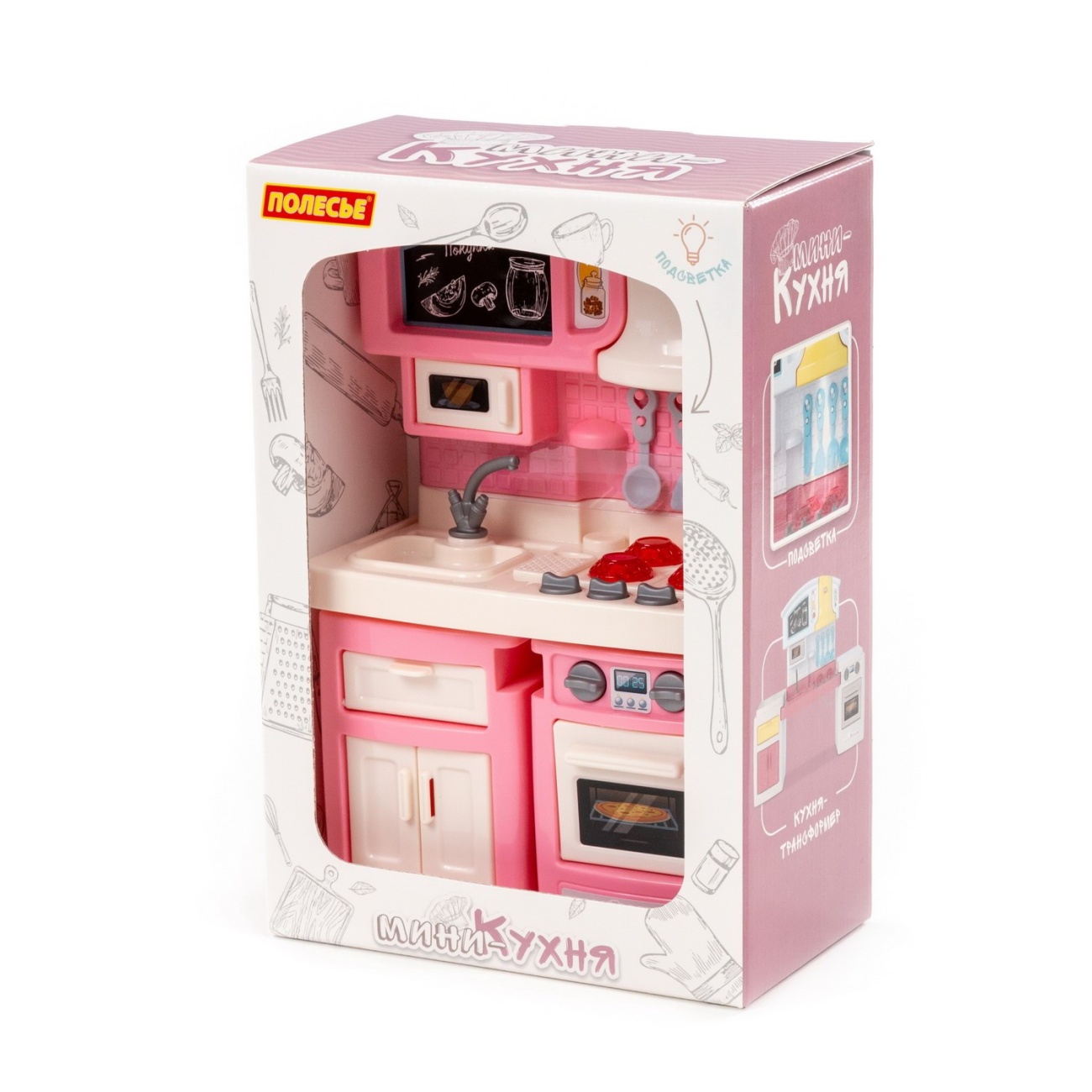 Игровой набор Полесье Мини-кухня Малютка розовая П-43273