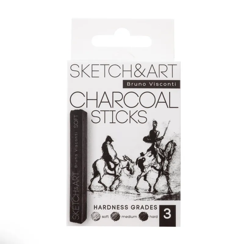 Уголь для рисования пресс SKETCH&ART черн мягк,средн,твердый 3шт/наб 25-001 Bruno Visconti 1797135