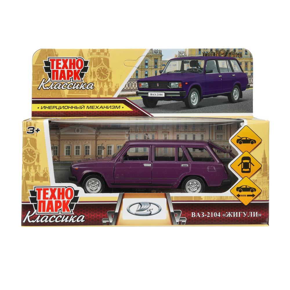 Машина металлическая, Ваз-2104 Жигули, 12 см. баклажан, Технопарк 2104-12-PRP (72)