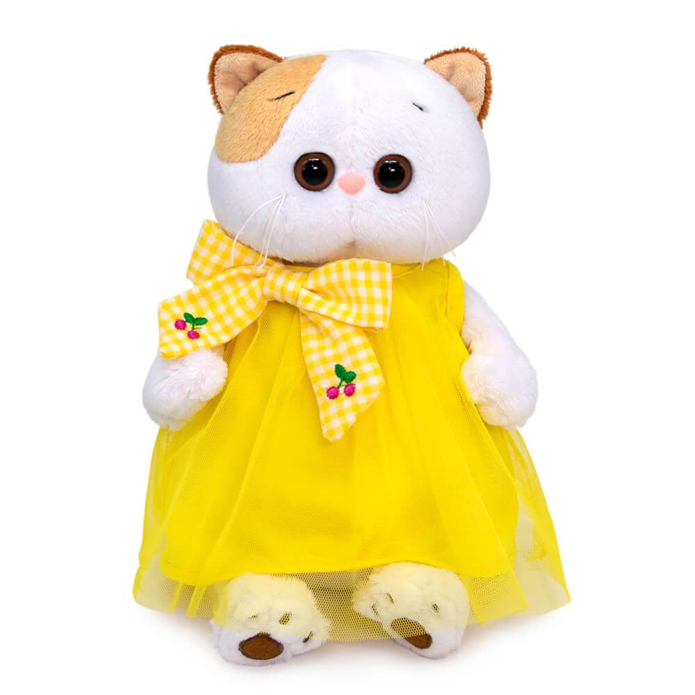 Мягкая игрушка BUDI BASA Кошка Ли-Ли в желтом платье с бантом 24 см LK24-099