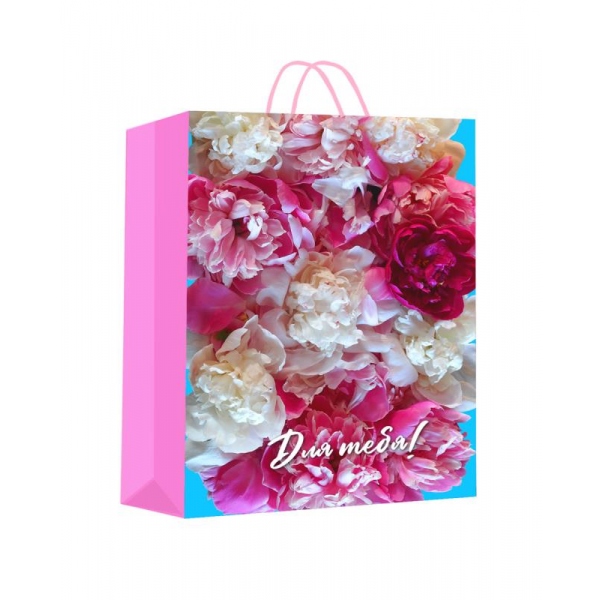 Пакет подарочный матовый, размер Xl, 33х45х15 см. цветы 7 Чудо праздник PXL-123034FW7