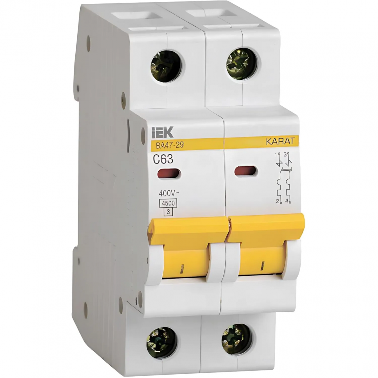 Выключатель автомат. 2п C 63А 4.5кА ВА47-29 KARAT IEK MVA20-2-063-C 2082447 23779