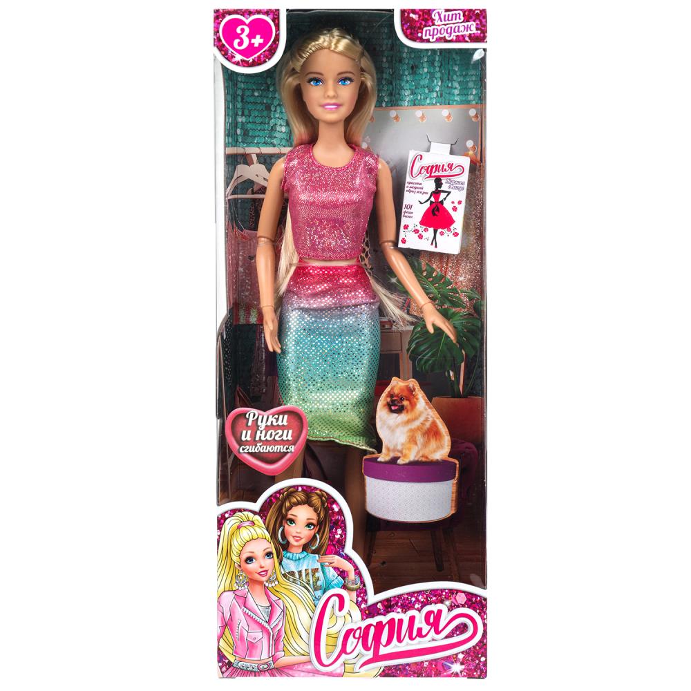 Кукла 29 см. София в радужном платье, руки и ноги сгибаются Карапуз 66001BOX-C33-S-BB (24)