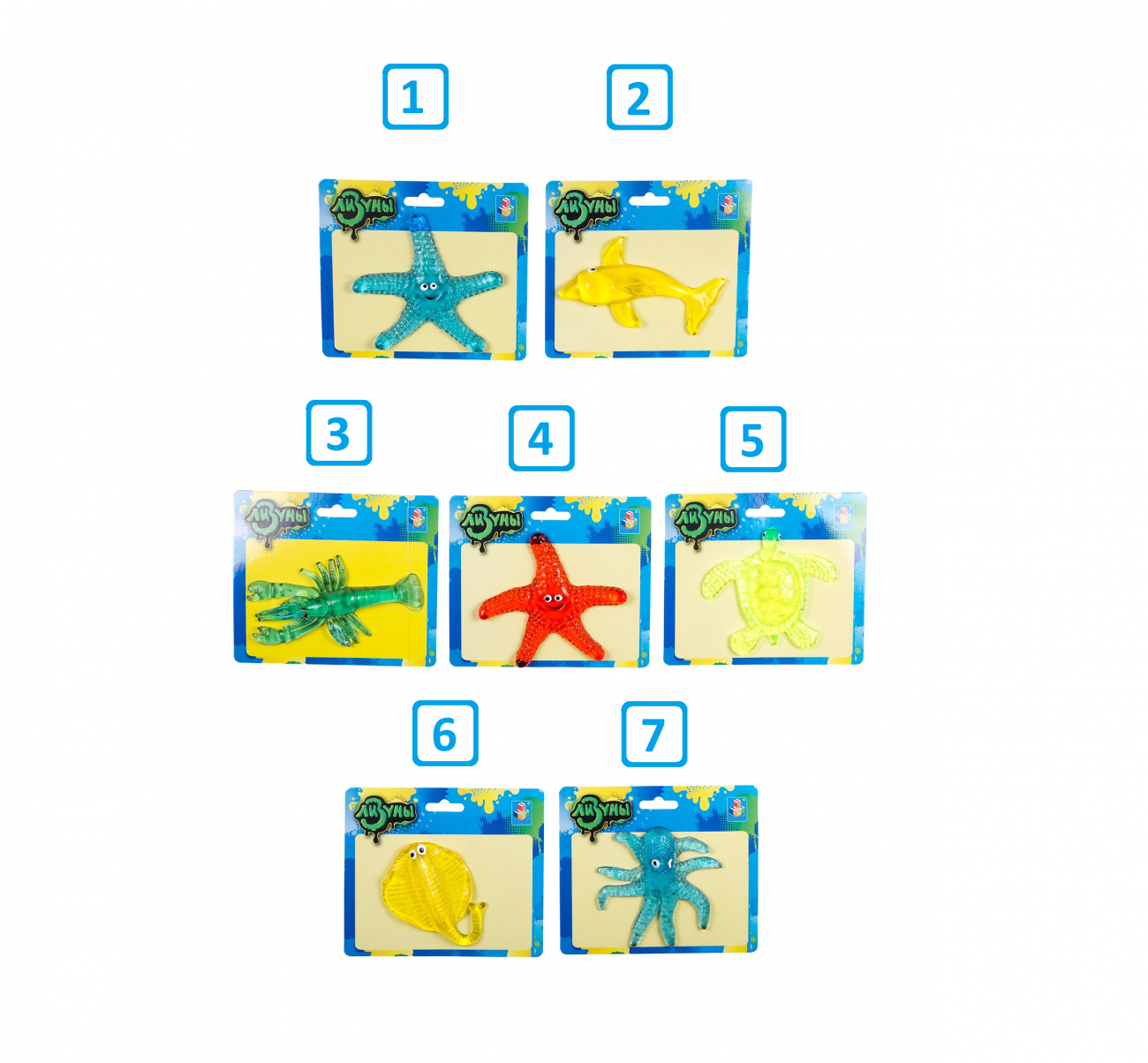 Лизуны животные прозрачные "Мелкие пакости" в асс. 1TOY Т11322